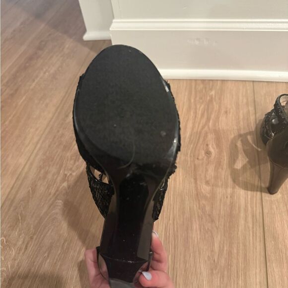 Michael Kors Black Sequence Heels with gold zipper - Picture 7 of 7